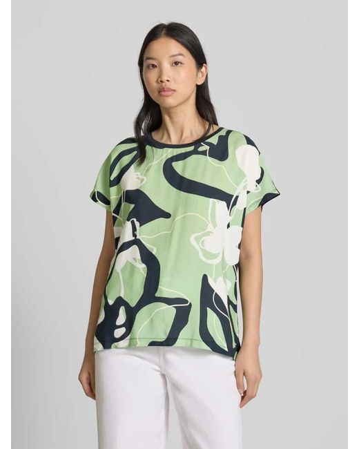 Tom Tailor Green Regular Fit T-Shirt aus Viskose und Baumwoll-Modal-Mix