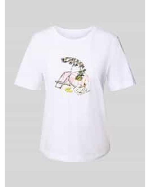 Marc Cain T-Shirt Met Motiefprint in het White