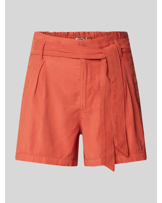 ONLY Orange Shorts aus Viskose-Mix mit Bindegürtel