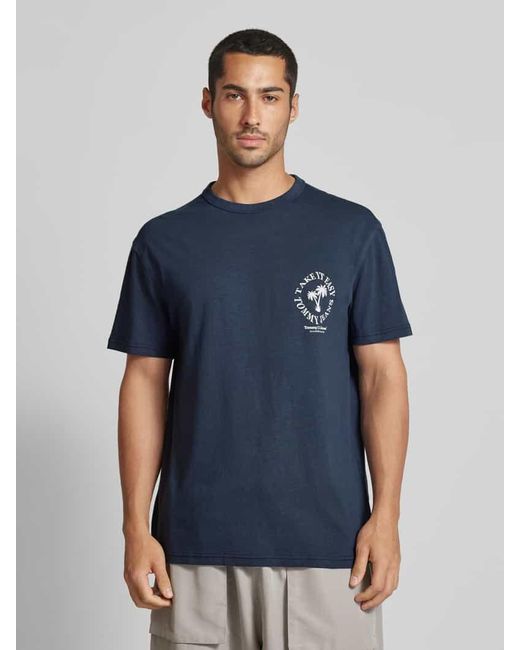 Tommy Hilfiger T-Shirt mit Statement-Print in Blue für Herren