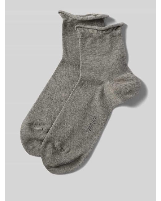 Esprit Gray Socken im unifarbenen Design Modell 'Basic Pure' im 2er-Pack
