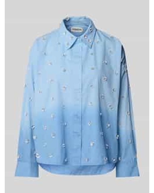 Essentiel Antwerp Regular Fit Blouse Met Pailletten in het Blue