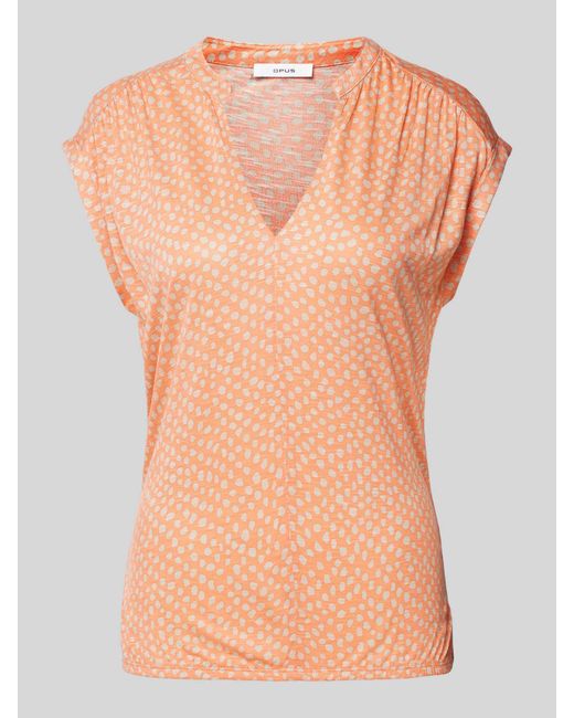 Opus Pink T-Shirt aus Viskose mit Allover-Muster Modell 'Sandu'