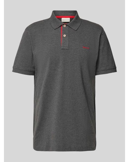 Gant Regular Fit Poloshirt Met Labelstitching in het Gray voor heren