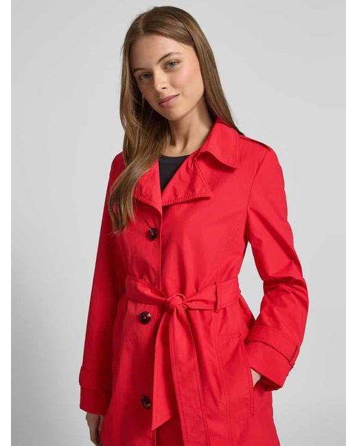 christian berg Red Trenchcoat mit Bindegürtel