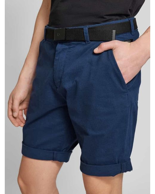 Tom Tailor Regular Fit Chino-Shorts Mit Gürtel in Blue für Herren