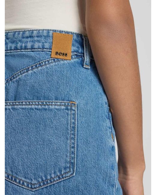 Boss Blue Knielanger Jeansrock im 5-Pocket-Design Modell 'COBALTIDE'