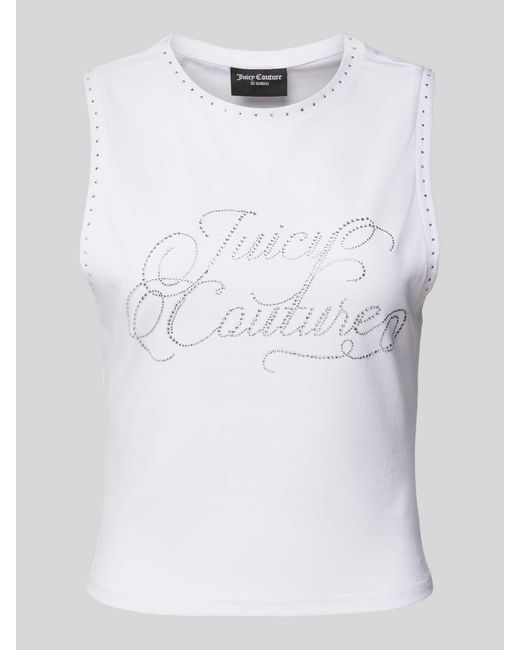 Juicy Couture White Tanktop mit Ziersteinbesatz Modell 'BLAINE'