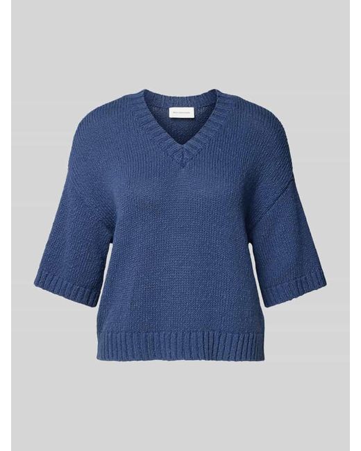 MSCH Copenhagen Blue Strickpullover mit V-Ausschnitt Modell 'Hannalie'