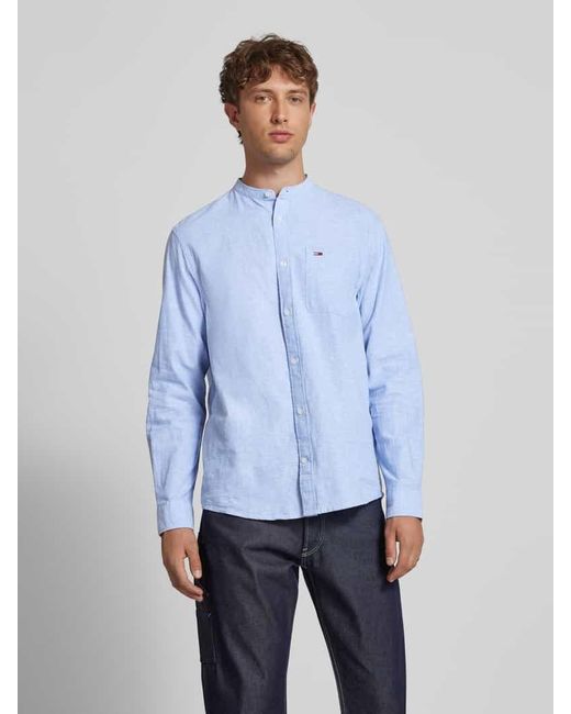 Tommy Hilfiger Regular Fit Freizeithemd aus Baumwoll-Leinen-Mix in Blue für Herren