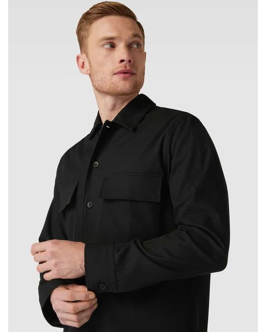 Calvin Klein Hemdjacke mit Brusttaschen in Black für Herren