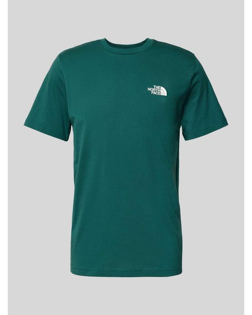 The North Face T-shirt Met Labelprint in het Green voor heren