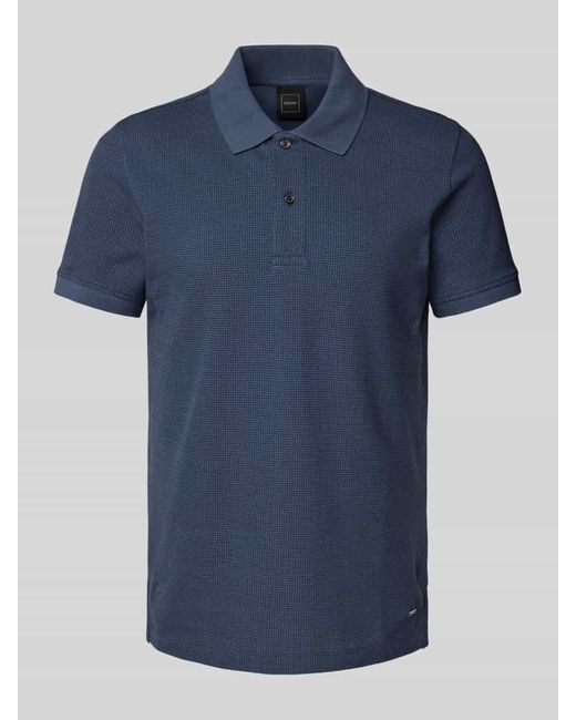 Geox Slim Fit Poloshirt Mit Strukturmuster in Blue für Herren