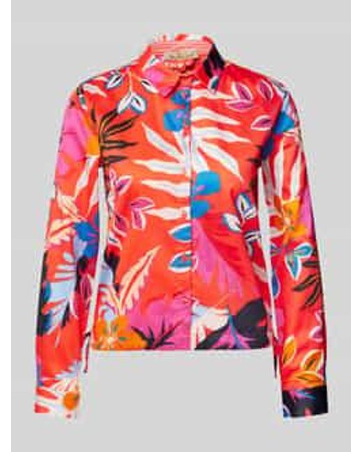 Smith & Soul Slim Fit Overhemdblouse Met 3/4-mouwen in het Red