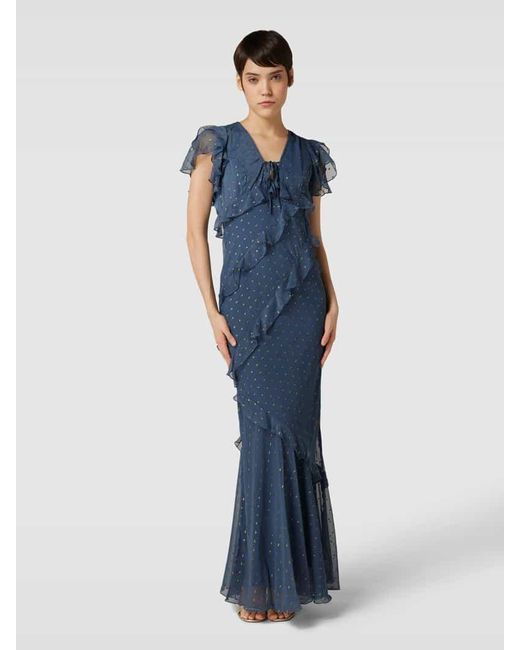 Lipsy Blue Maxikleid Mit Volants Und Schnürung
