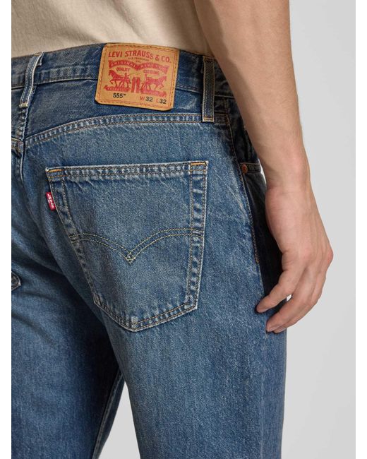 Levi's Relaxed Fit Jeans Met Logopatch, Model '555' in het Blue voor heren