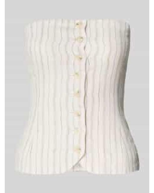Samsøe & Samsøe Off Shoulder-blouse Met Knoopsluiting in het Natural