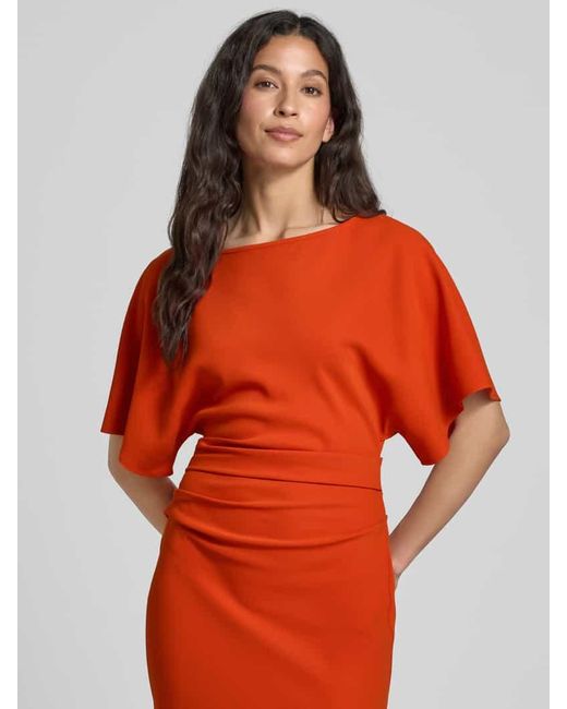 Staud Orange Maxikleid mit U-Boot-Ausschnitt Modell 'AMELIE'