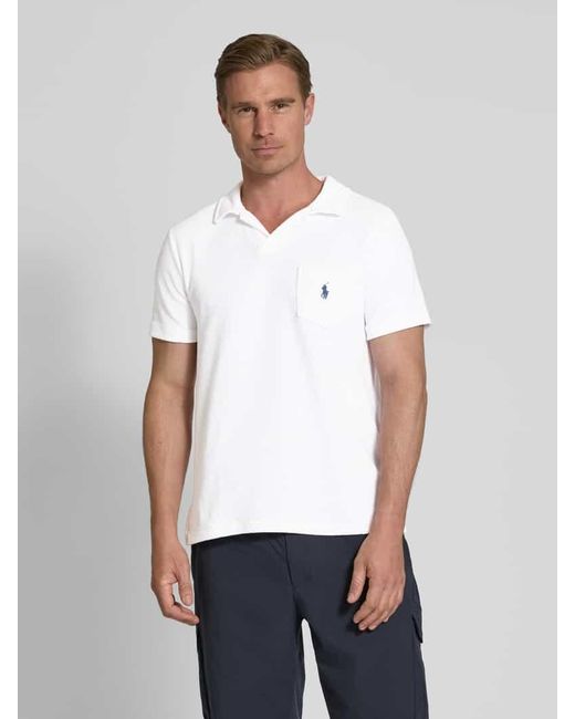 Polo Ralph Lauren Regular Fit Poloshirt mit Brusttasche Modell 'JOHNNY' in White für Herren