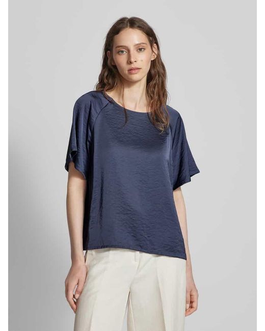 Mbym Blue Blusenshirt in Crinkle-Optik Modell 'Damik'
