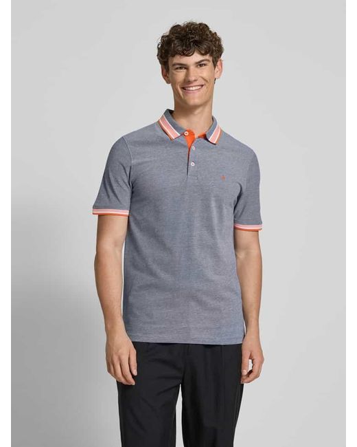 Jack & Jones Regular Fit Poloshirt mit Label-Stitching Modell 'PAULOS' in Gray für Herren
