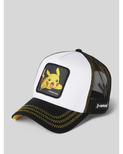 Capslab Trucker Cap mit Motiv-Badge Modell 'Pikachu' in Black für Herren