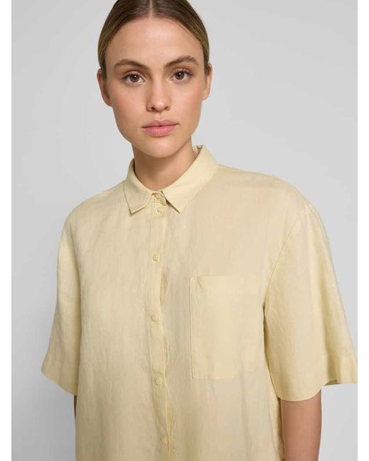 Jake*s Natural Relaxed Fit Leinenbluse mit Brusttasche