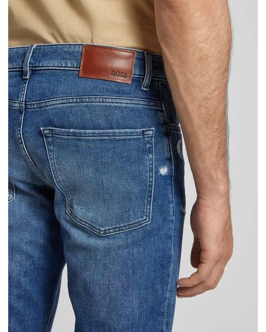 Boss Regular Fit Jeans im 5-Pocket-Design Modell 'Re.Maine' in Blue für Herren