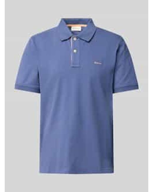 Gant Regular Fit Poloshirt Met Labelstitching in het Blue voor heren