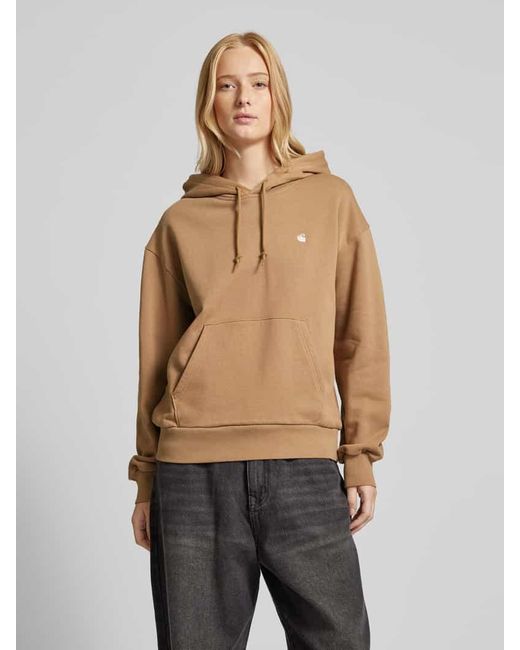 Carhartt Natural Hoodie Mit Label-Stitching Modell 'Hooded Casey'