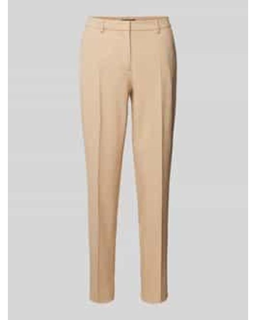 MORE&MORE Regular Fit Stoffen Broek Met Persplooien in het Natural