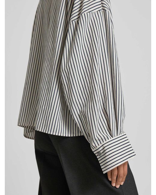 Drykorn Relaxed Fit Blouse Met Blinde Knoopsluiting, Model 'Oshia' in het Gray