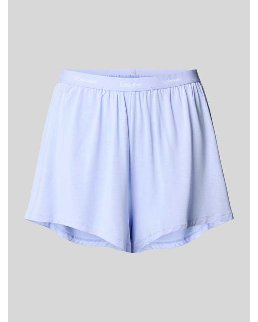 Calvin Klein Relaxed Fit Korte Pyjamabroek Met Elastische Band in het Blue