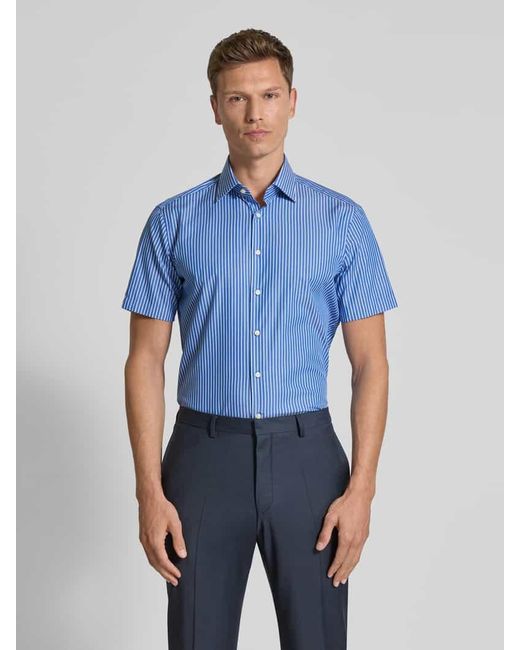 Christian Berg Men Regular Fit Business-Hemd mit Knopfleiste in Blue für Herren