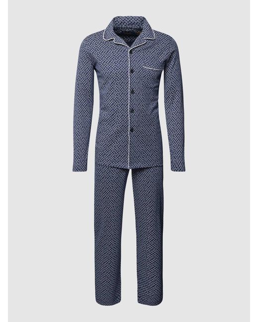 Polo Ralph Lauren Pyjama mit Allover-Muster Modell 'PIPING' in Blue für Herren