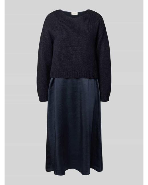 ROBE LÉGÈRE Blue Midikleid im Double-Layer-Look