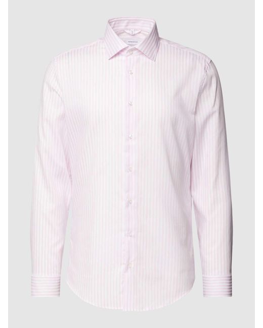 Seidensticker Slim Fit Zakelijk Overhemd Met Streepmotief in het Pink voor heren