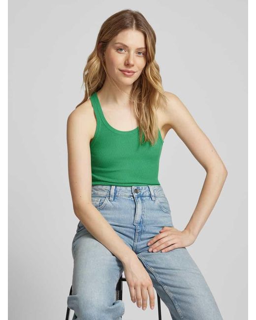 Mango Green Slim Fit Tanktop in Ripp-Optik Modell 'RIRI'