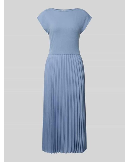 Tommy Hilfiger Blue Fit-and-Flare-Midikleid mit plissiertem Rock