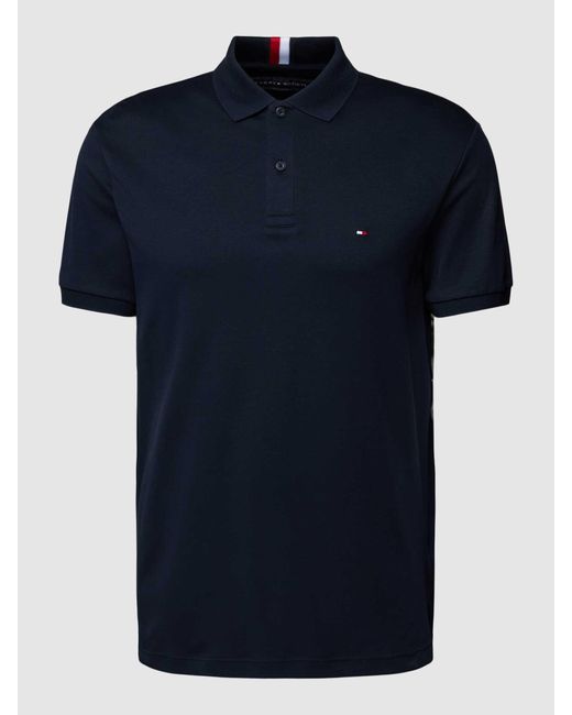 Tommy Hilfiger Regular Fit Poloshirt Met Labelstitching in het Blue voor heren