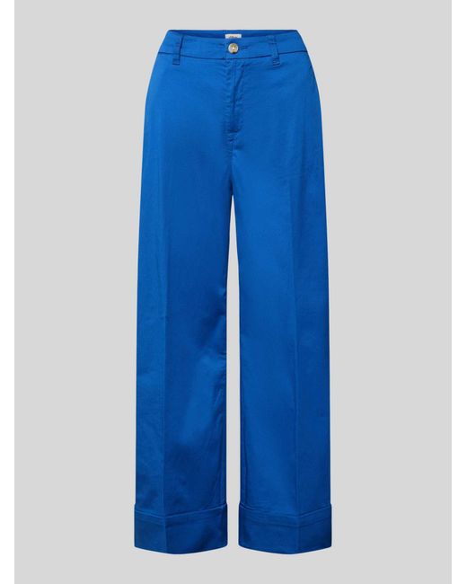 S.oliver Wide Leg Culotte Van Katoenmix in het Blue