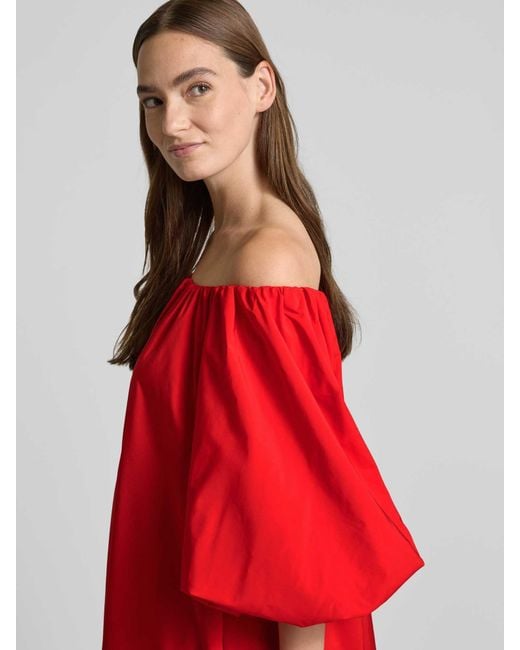 Essentiel Antwerp Midi-jurk Met Steekzakken in het Red