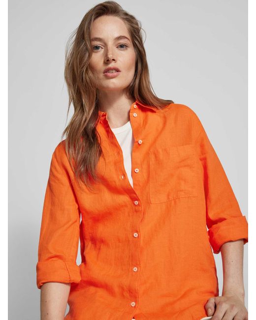 Marc O' Polo Overhemdblouse Met Overhemdkraag in het Orange