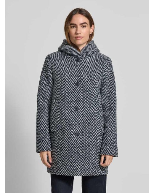 Fuchs & Schmitt Gray Mantel mit Woll-Anteil und Kapuze