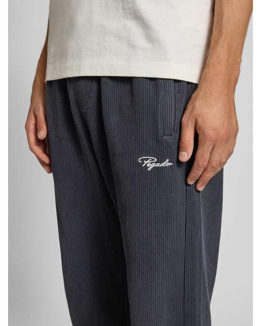 PEGADOR Wide Fit Sweatpants mit Logo-Stitching Modell 'Rib' in Blue für Herren
