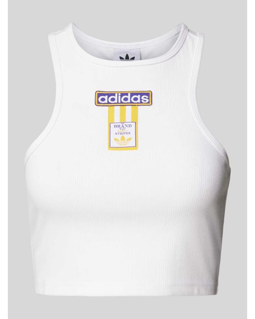 Adidas Originals White Crop Top mit Label-Stitching Modell 'ADIBRK'
