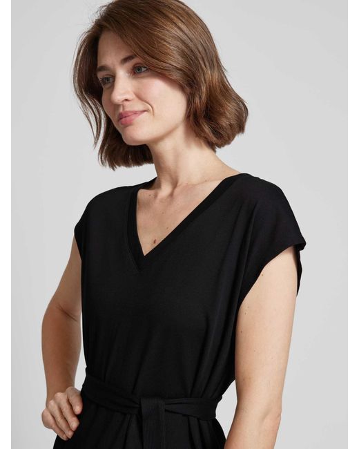 SELECTED Midi-jurk Met Strikceintuur in het Black