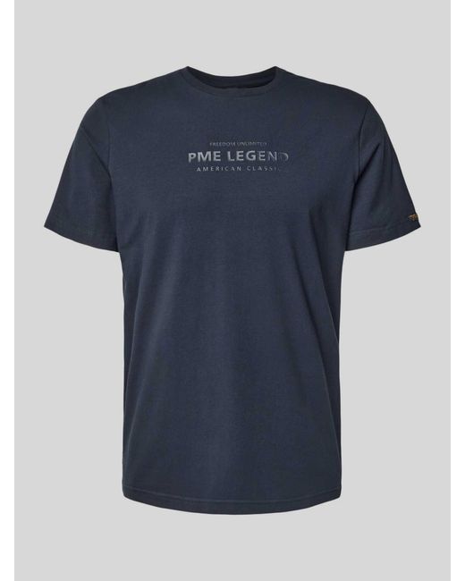 PME LEGEND T-Shirt Met Labelprint En Ronde Hals in het Blue voor heren