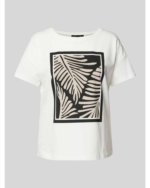 Comma, White T-Shirt mit Motiv-Print