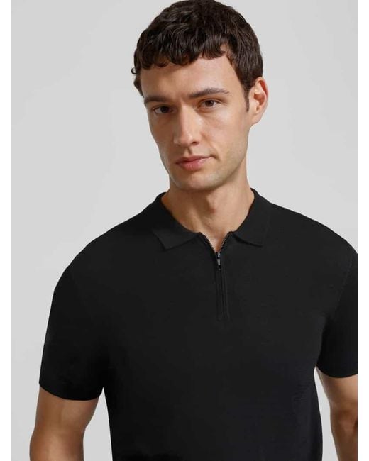 Antony Morato Poloshirt mit gerippten Abschlüssen in Black für Herren